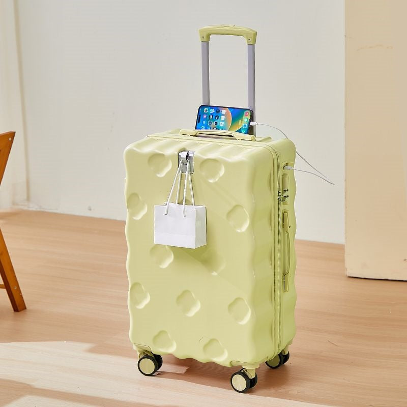 hartschalen-Handgepäckkoffer mit integriertem faltbarem Becherhalter, Telefonhalter, USB-Ladeanschluss und äußeren Taschenhaken Brehn