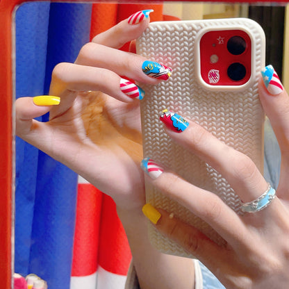 Verspieltes Cartoon-Themen Press-On Nagelset