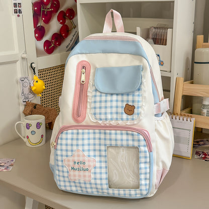 Stilvolles Gingham-Druck-Rucksack Brehn