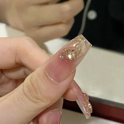 Elegantes Press-On-Nagelset mit glitzerndem Akzent Brehn