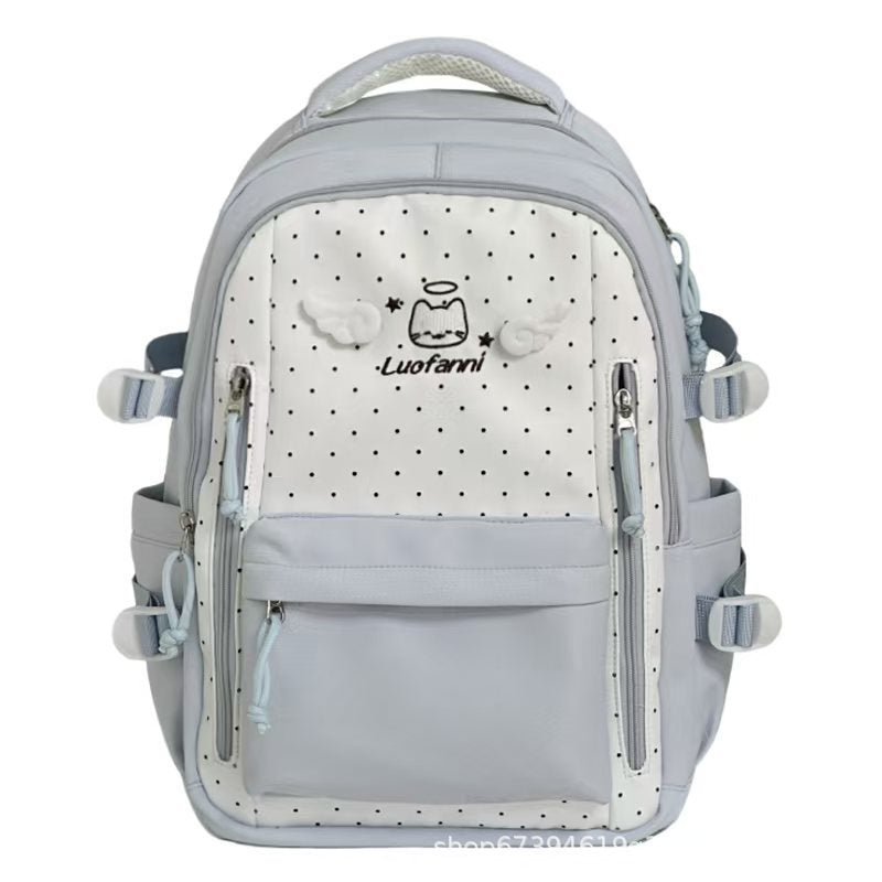 Verspielter gepunkteter Mehrfach-Taschen Rucksack Brehn