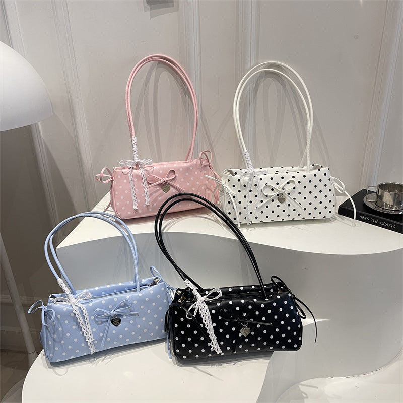 WoCharming Polka Dot Schleifen-Detail Handtasche Brehn