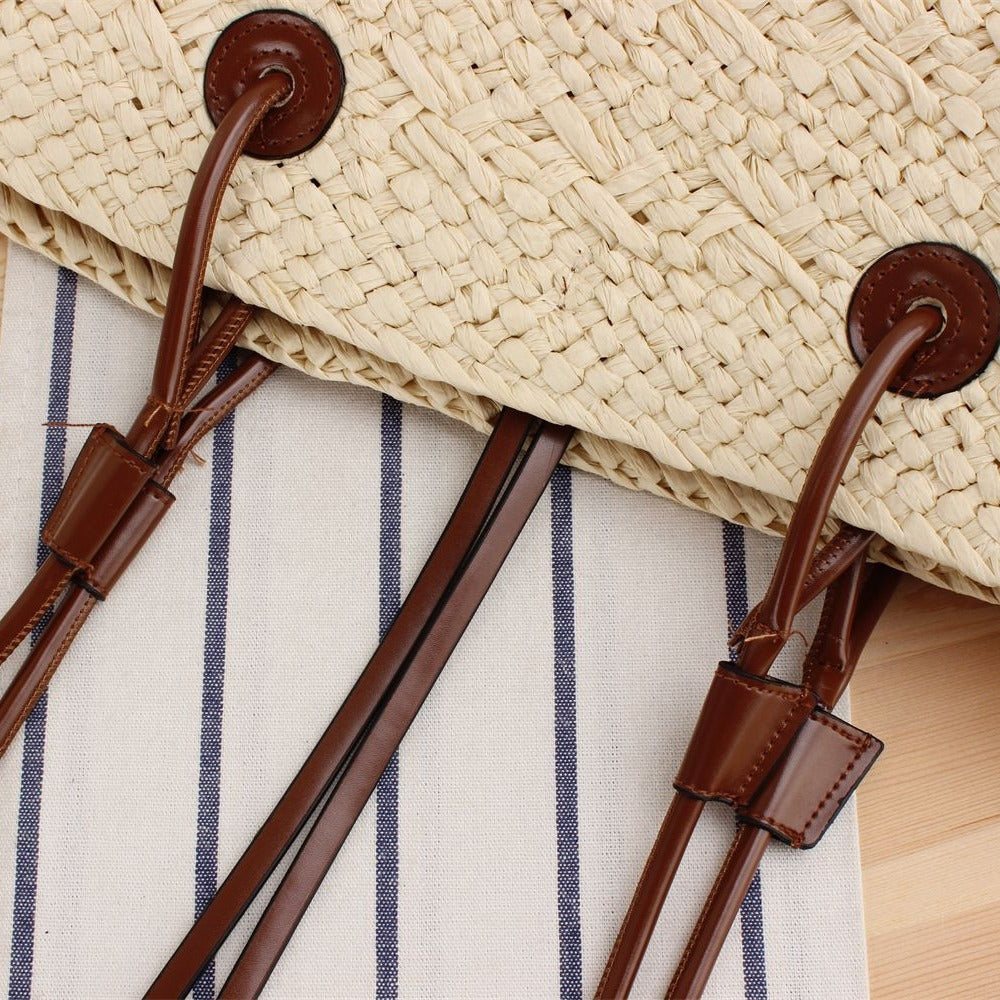 Strandtasche mit Eleganten Lederriemen Brehn