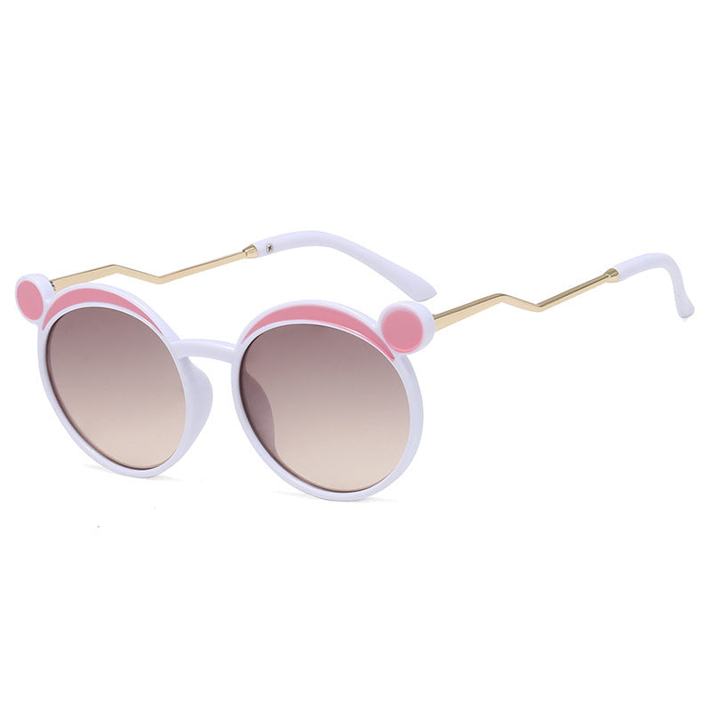 Damen Fashion-Runde Sonnenbrille mit innovativem Rahmen und farbigen Gläsern Brehn