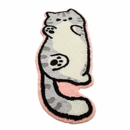 Süße katzenförmige Badematte