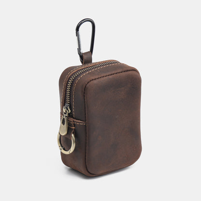 Leder Reißverschluss Schlüsselanhänger Tasche
