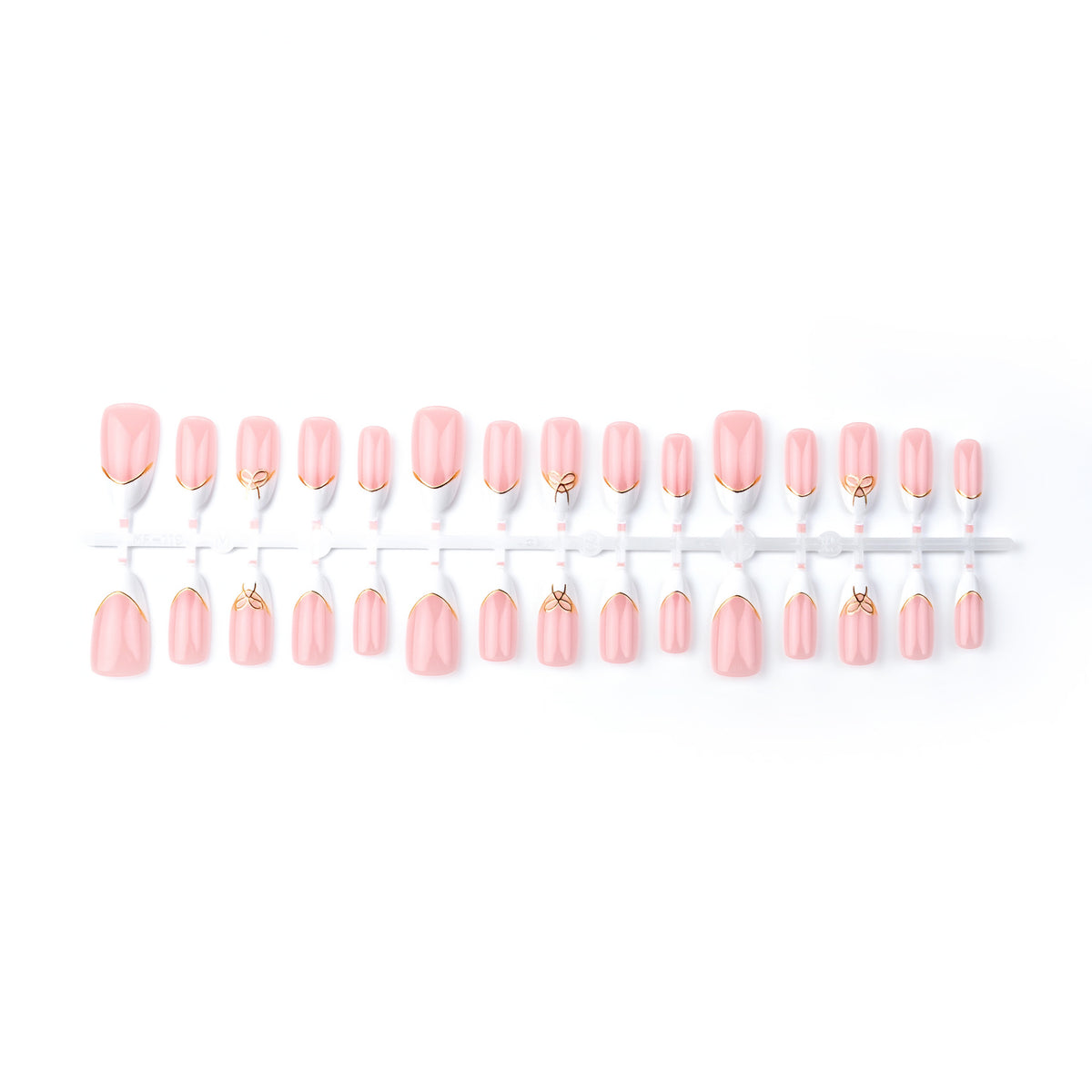 Elegantes French Tip Press-On Nagelkunstset mit goldenen Akzenten Brehn