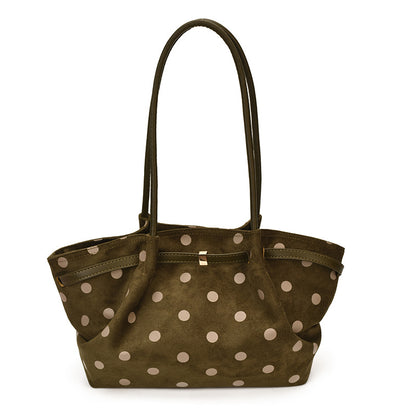 Punktierte Wildleder Schultertasche