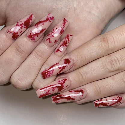 Künstlerische Blutbesprenkelung Nagelkunst Erweiterungen Brehn