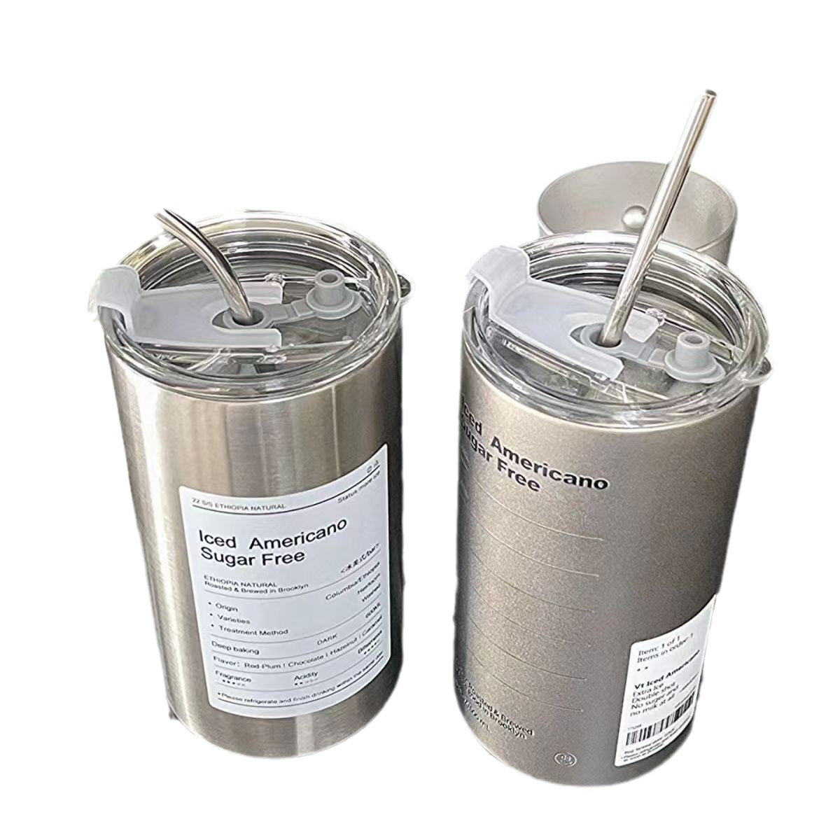 Damen Isolier-Trinkflasche mit kreativem Design und integriertem Strohhalm Brehn