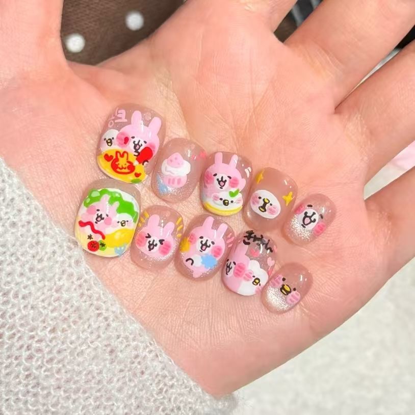 Süßes Charakter Press-On Nagelkunstset Brehn
