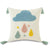 Dekoratives Kissen mit Wolken- und Tropfendesign