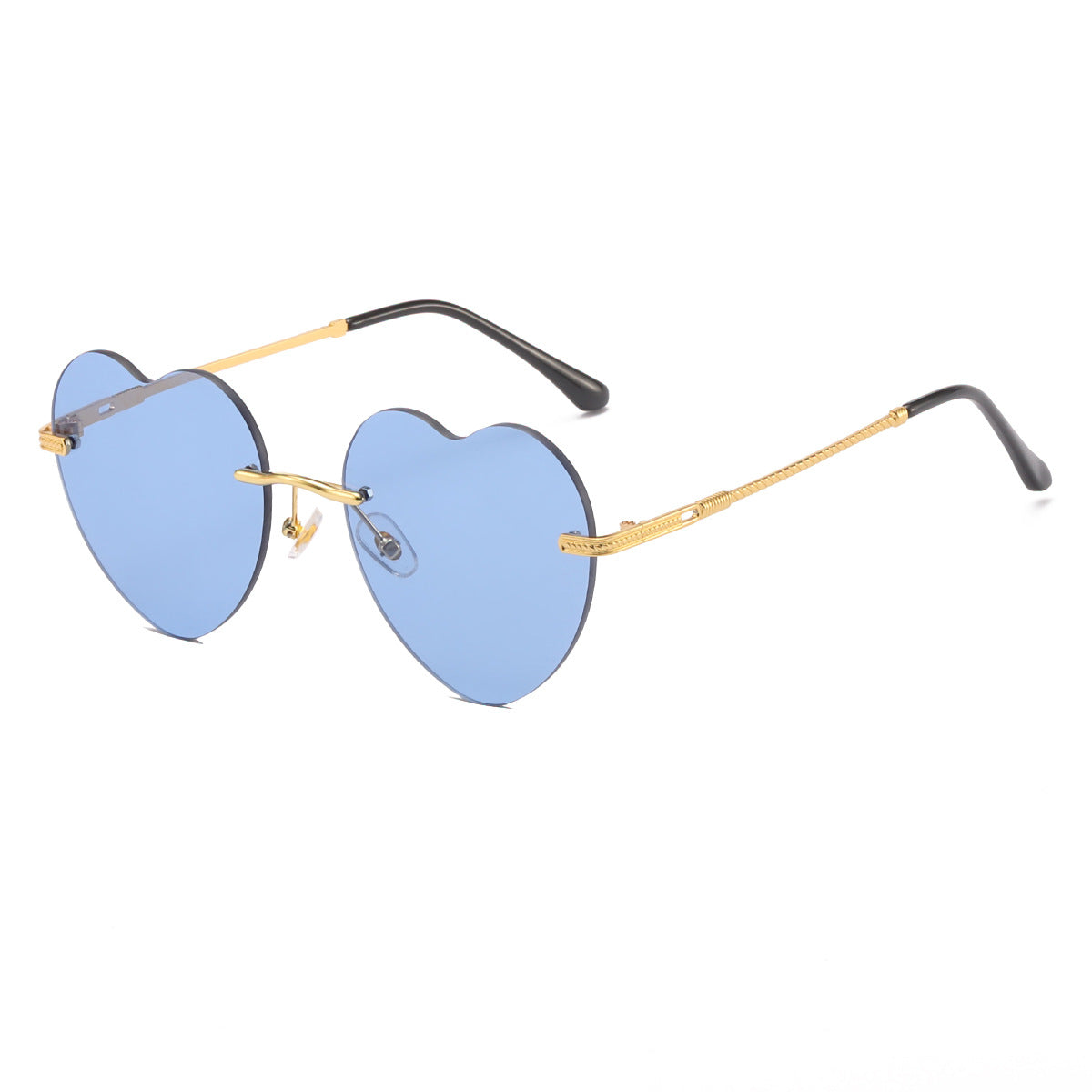 Damen Herzförmige Sonnenbrille mit verspiegelten Gläsern und goldenem Rahmen Brehn