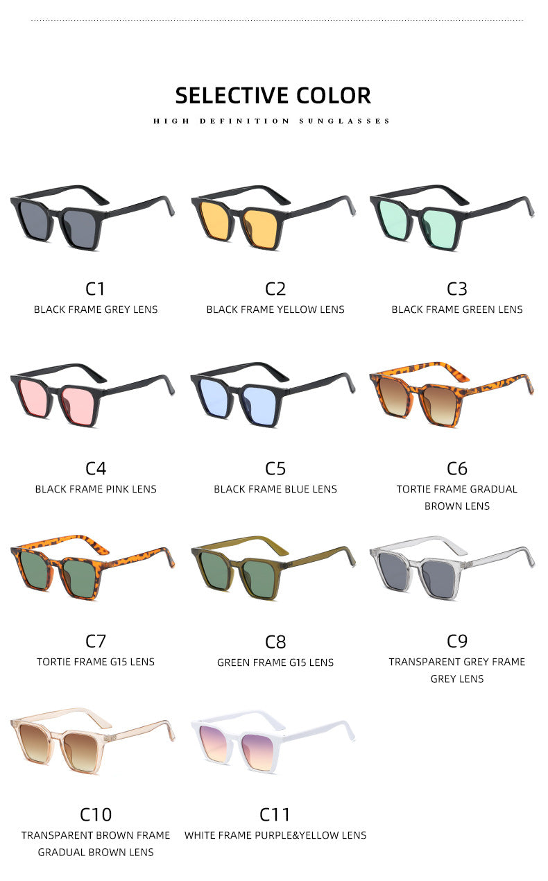 Damen quadratische Sonnenbrille mit markantem Schilddesign und UV-Schutz Brehn