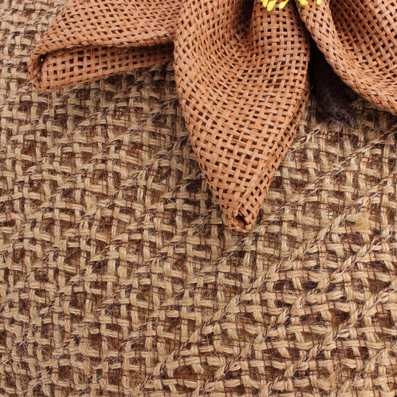 Handtasche mit Blumenapplikation Aus Natürlichem Material Brehn