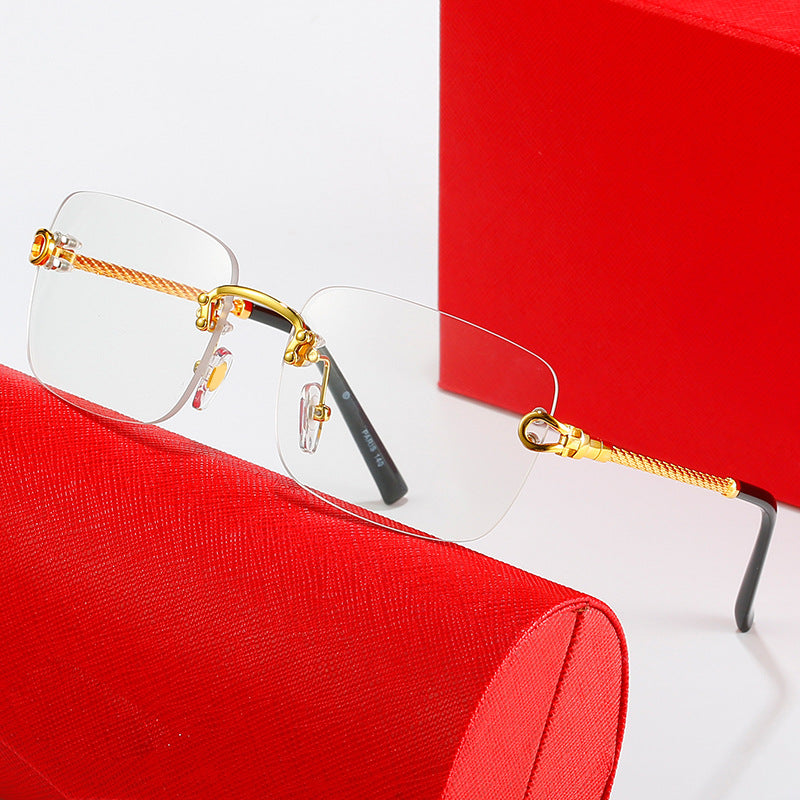 Damen quadratische Sonnenbrille mit luxuriösem, goldverziertem Rahmen und schützenden Gläsern Brehn