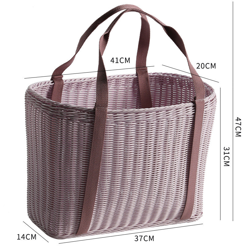 Unisex Robust geflochtener Einkaufskorb mit bequemen Stoffgriffen Brehn