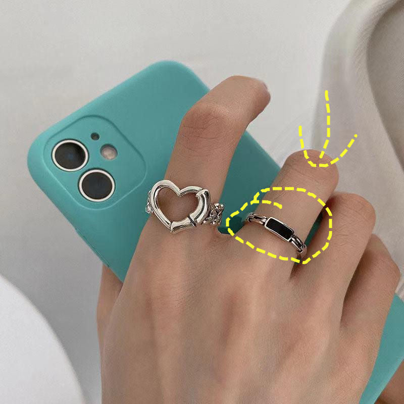 Herzförmiger Silber Statement Ring Brehn