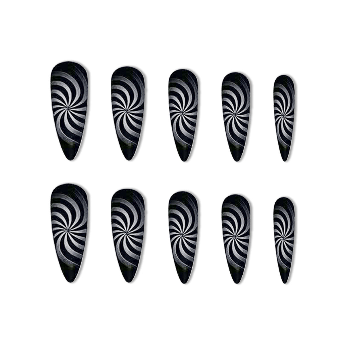 Künstlerisches Spiralmuster Nagelverlängerungen Brehn