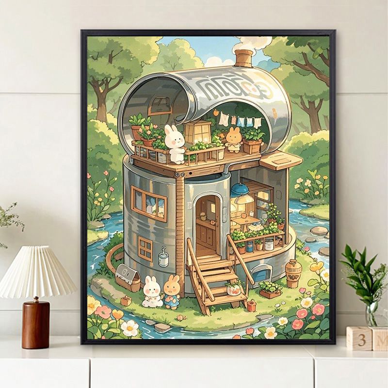 Verspielte Wohnillustration Wandkunst Brehn