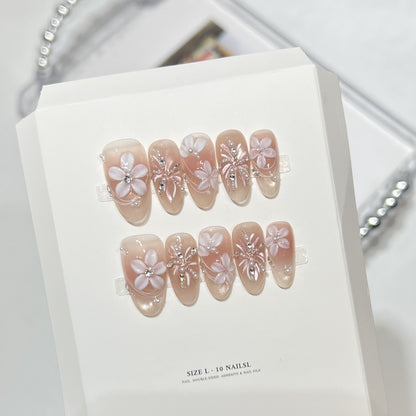 Dekoratives Floral Press-On Nagelkunst-Set Brehn