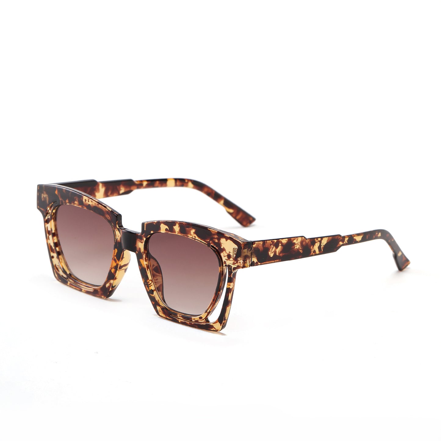 Damen trendige geometrische Sonnenbrille mit stilvollem, quadratischem Rahmen Brehn