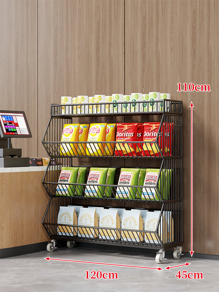 Drei-Stufiger Mobiler Drahtkorb-Organizer-Wagen
