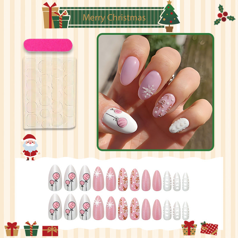 Kunstnagelset mit festlichen Weihnachtsdesigns und eleganten Verzierungen Brehn