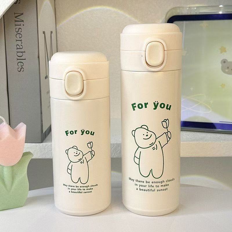 Damen Isolierflasche mit sicherem Druckverschluss und süßem Tierdesign Brehn