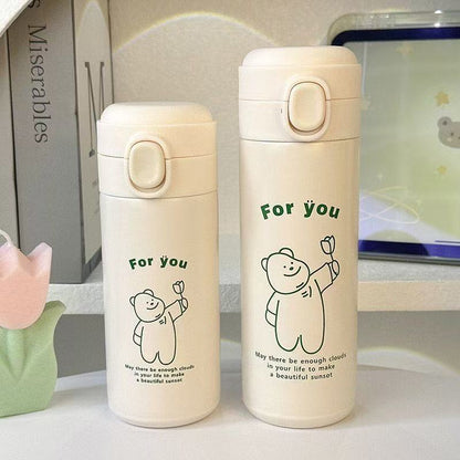 Damen Isolierflasche mit sicherem Druckverschluss und süßem Tierdesign Brehn