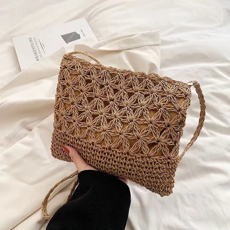 Damen Handgeknüpfte Umhängetasche mit floralem Design Brehn