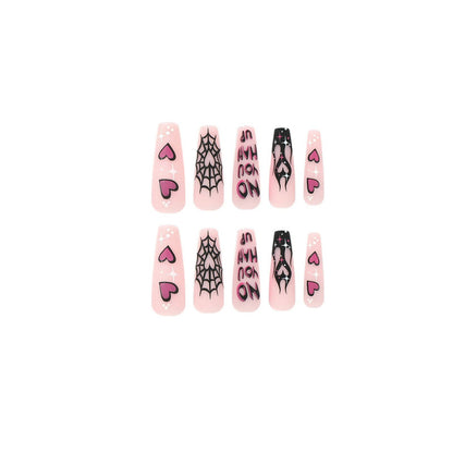 Künstlerisches Halloween-Themen Press-On Nagelset Brehn