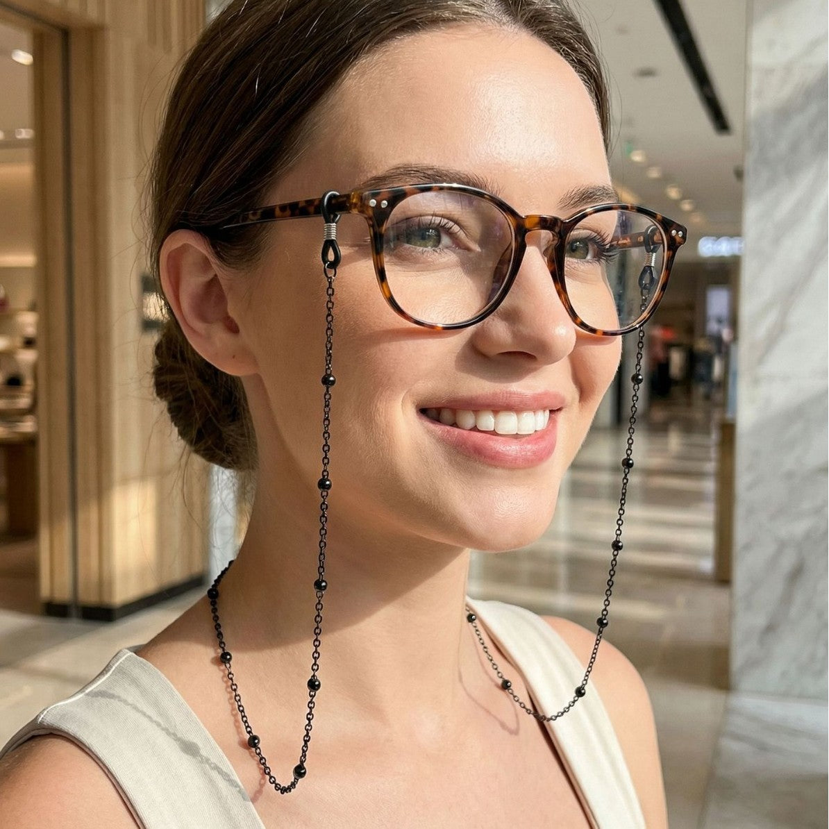 Premium Gold Beaded Brillen Kette Brehn