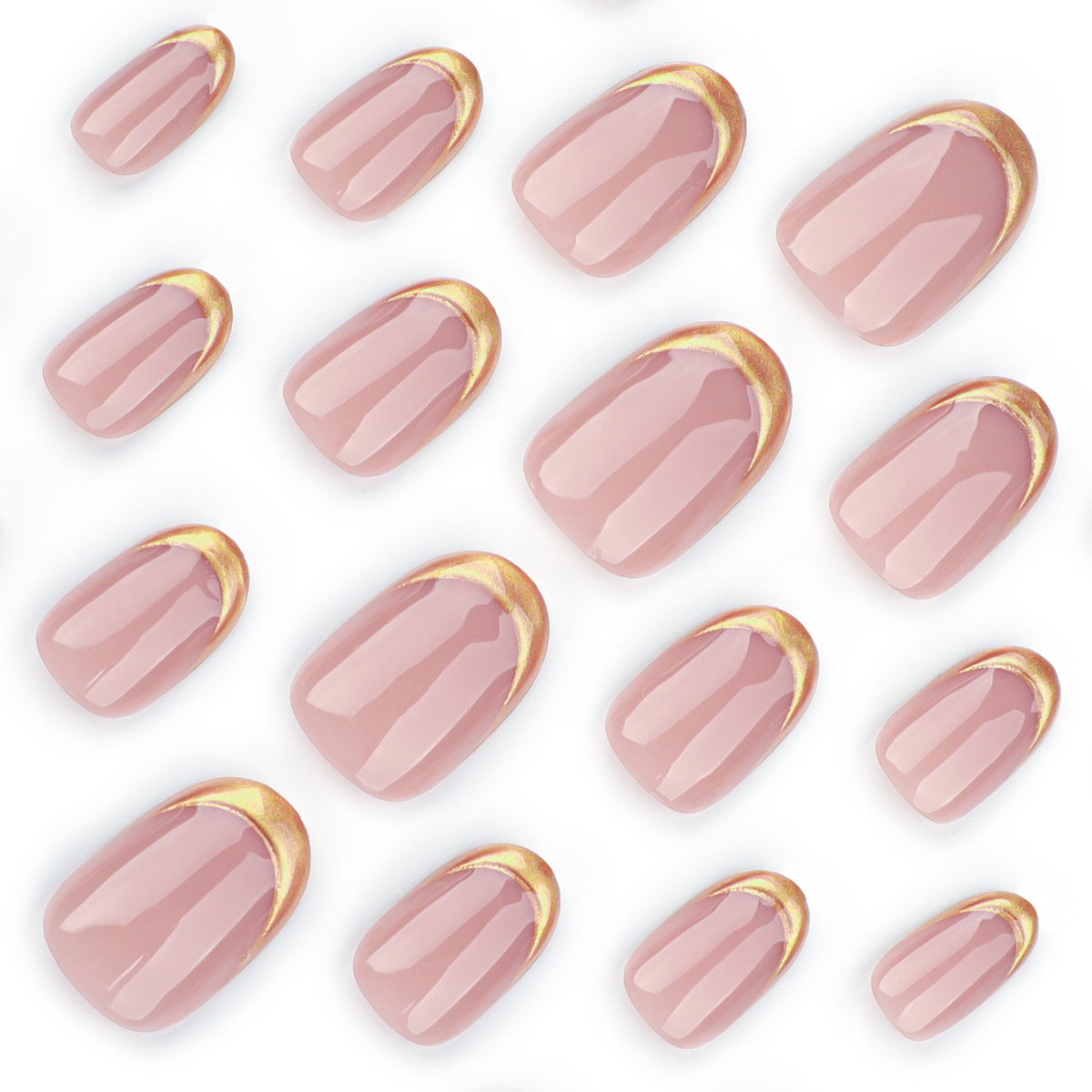 Kunstvolle Gel-Nagelkunst mit elegantem Gold-Tipp Brehn