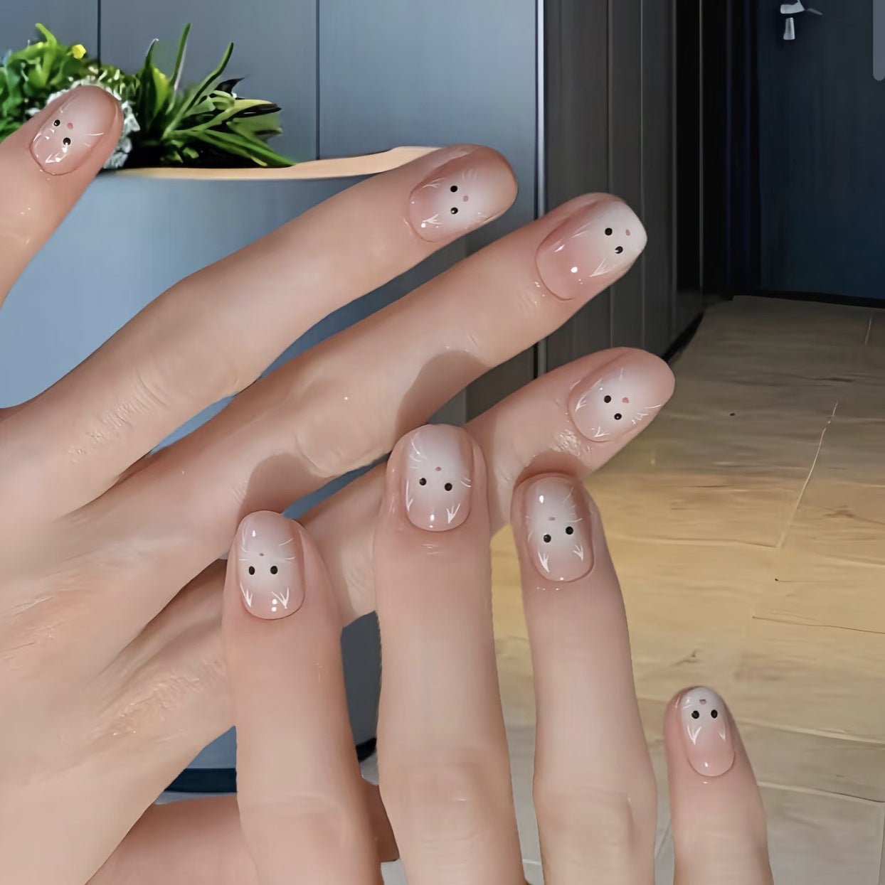 Verspieltes Katzen-Themen Press-On Nagelkunstset Brehn