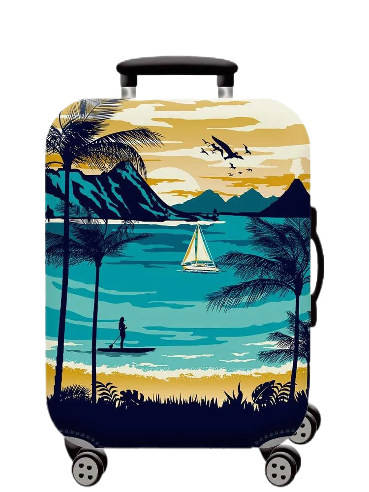 Unisex nan hartschalen Kabinentrolley mit vintage Reiseillustration, 360°-Drehrollen und Teleskopgriff Brehn