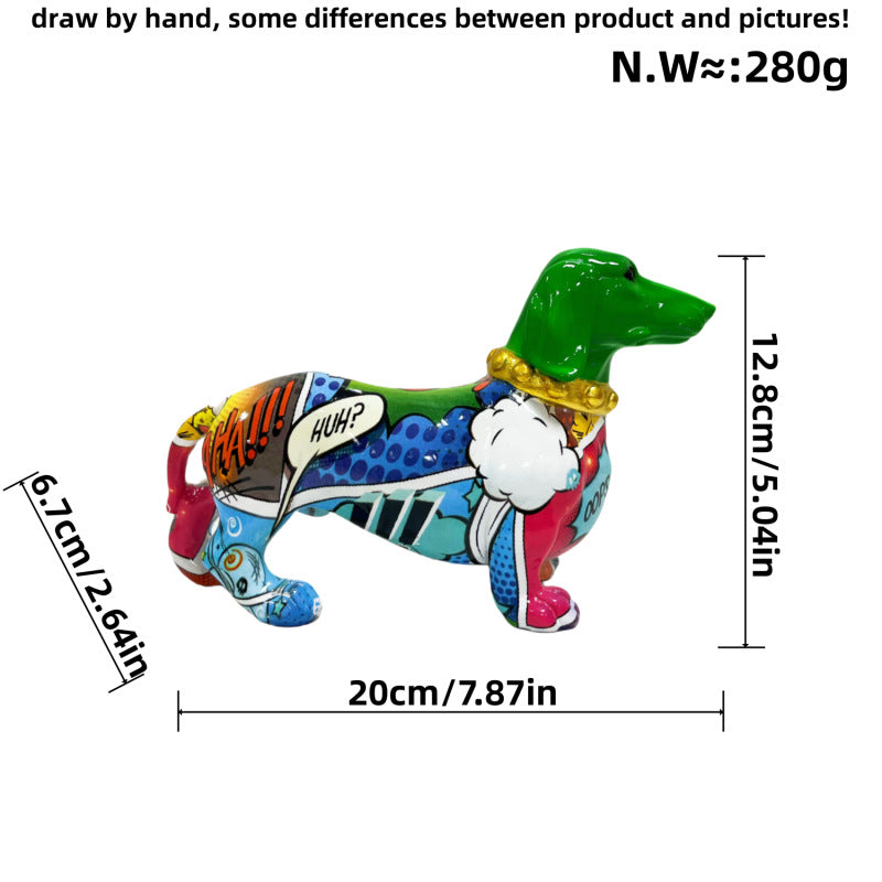 Kreative Dekofigur eines Dachshunds Brehn
