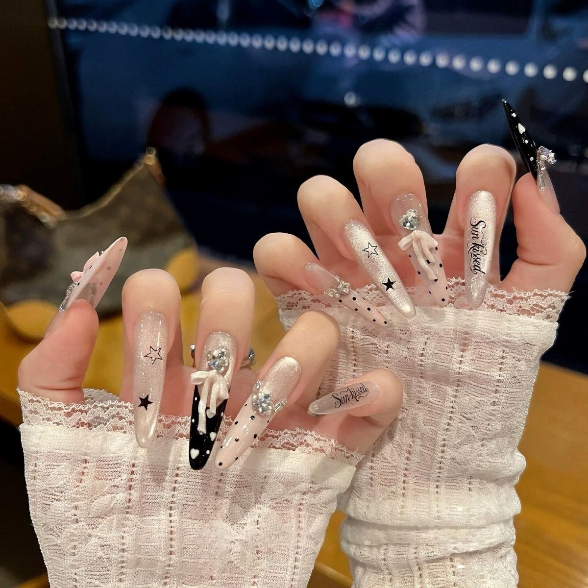 Glamouröse Dekorative Press-On Nagelkunst Brehn