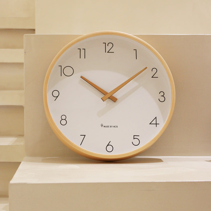 Brehn | Nordic Minimalist Holz Stille Wanduhr