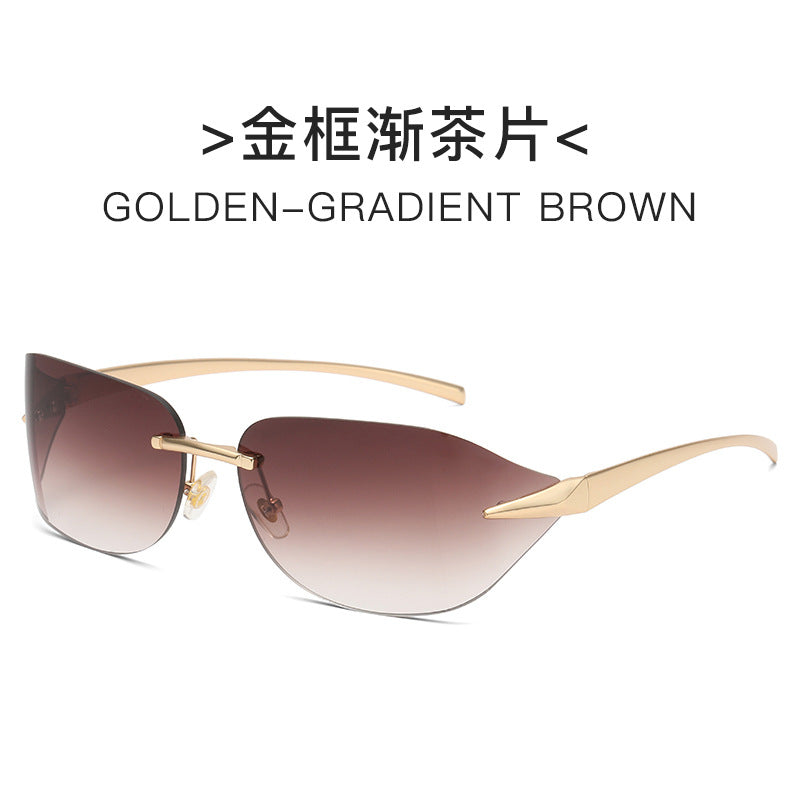 Damen futuristische Sonnenbrille mit elegantem minimalistischem Design Brehn