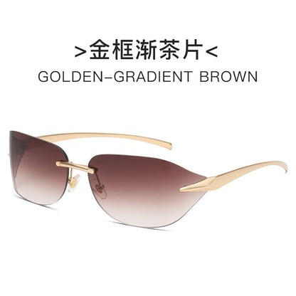Damen futuristische Sonnenbrille mit elegantem minimalistischem Design Brehn