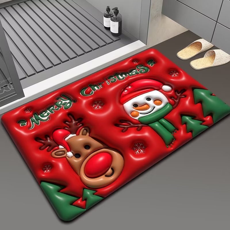 Weihnachtlich gestaltete Fußmatte Brehn