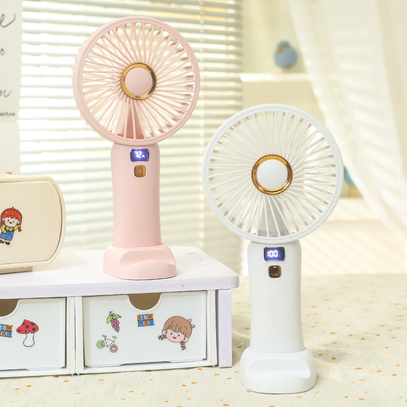 Damen tragbarer USB-Handventilator mit digitaler Geschwindigkeitsregelung Brehn