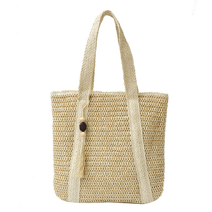 Handgefertigte Strohtasche Strandtasche