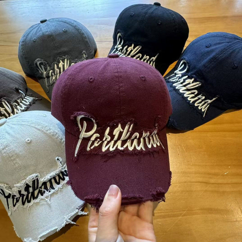 Unisex Distressed Baumwoll Baseballkappe Brehn
