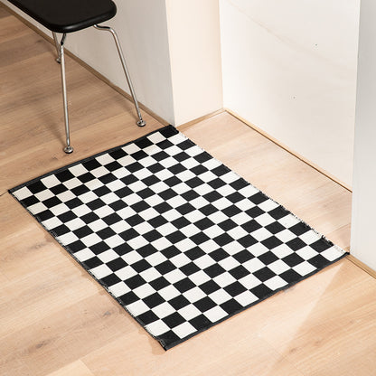 Flachgewebte Badematte mit abstraktem Geometriemuster Brehn