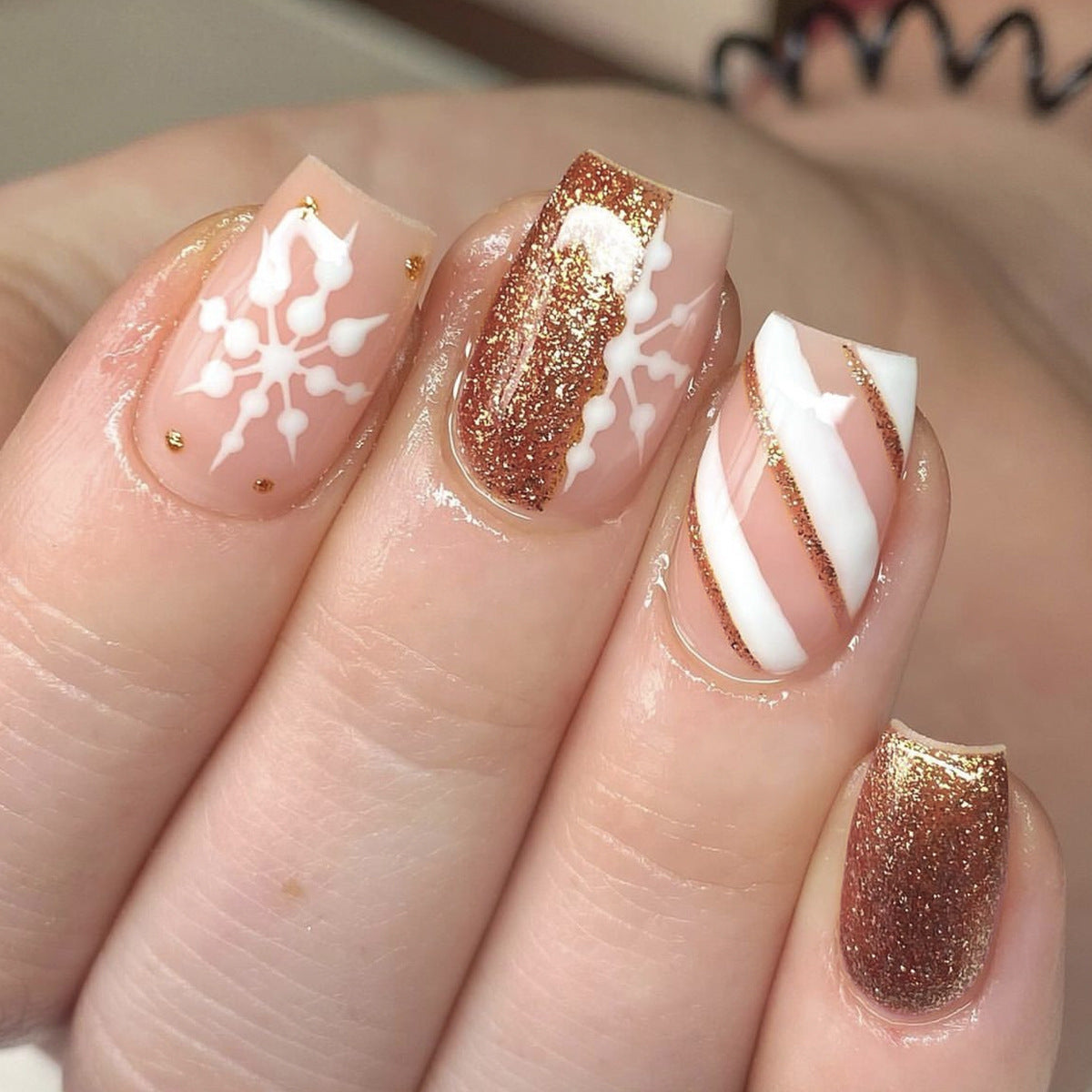Festive 3D Glitzer Nagelkunst Verlängerungen Brehn
