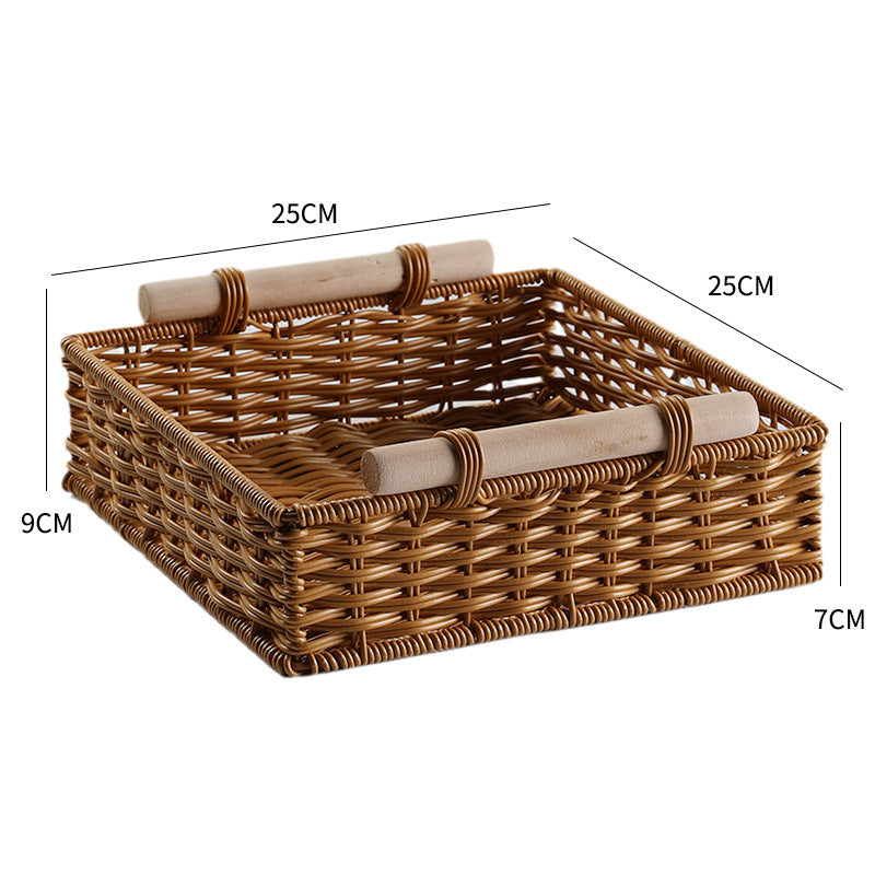 Unisex Praktischer Aufbewahrungskorb mit Holzgriffen Brehn