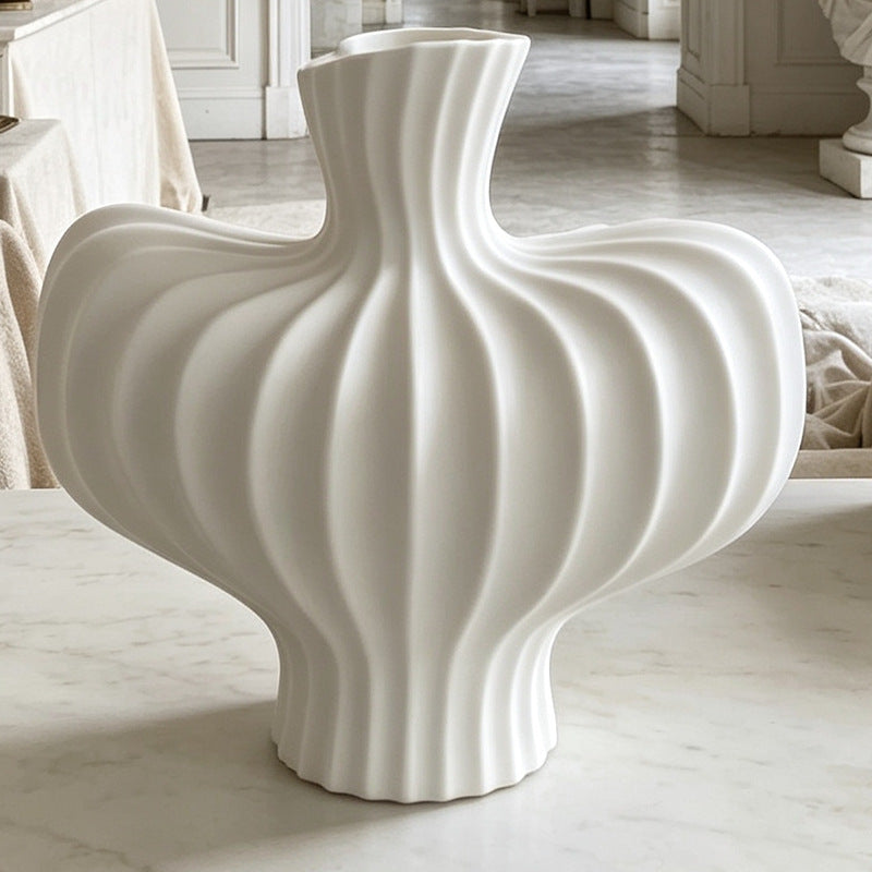 Skulptierte gerippte dekorative Vase Brehn