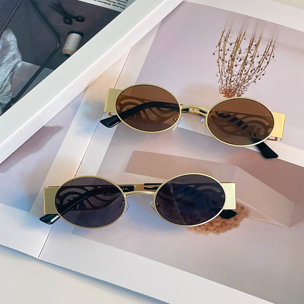 Damen modische runde Sonnenbrille mit außergewöhnlichem Design Brehn